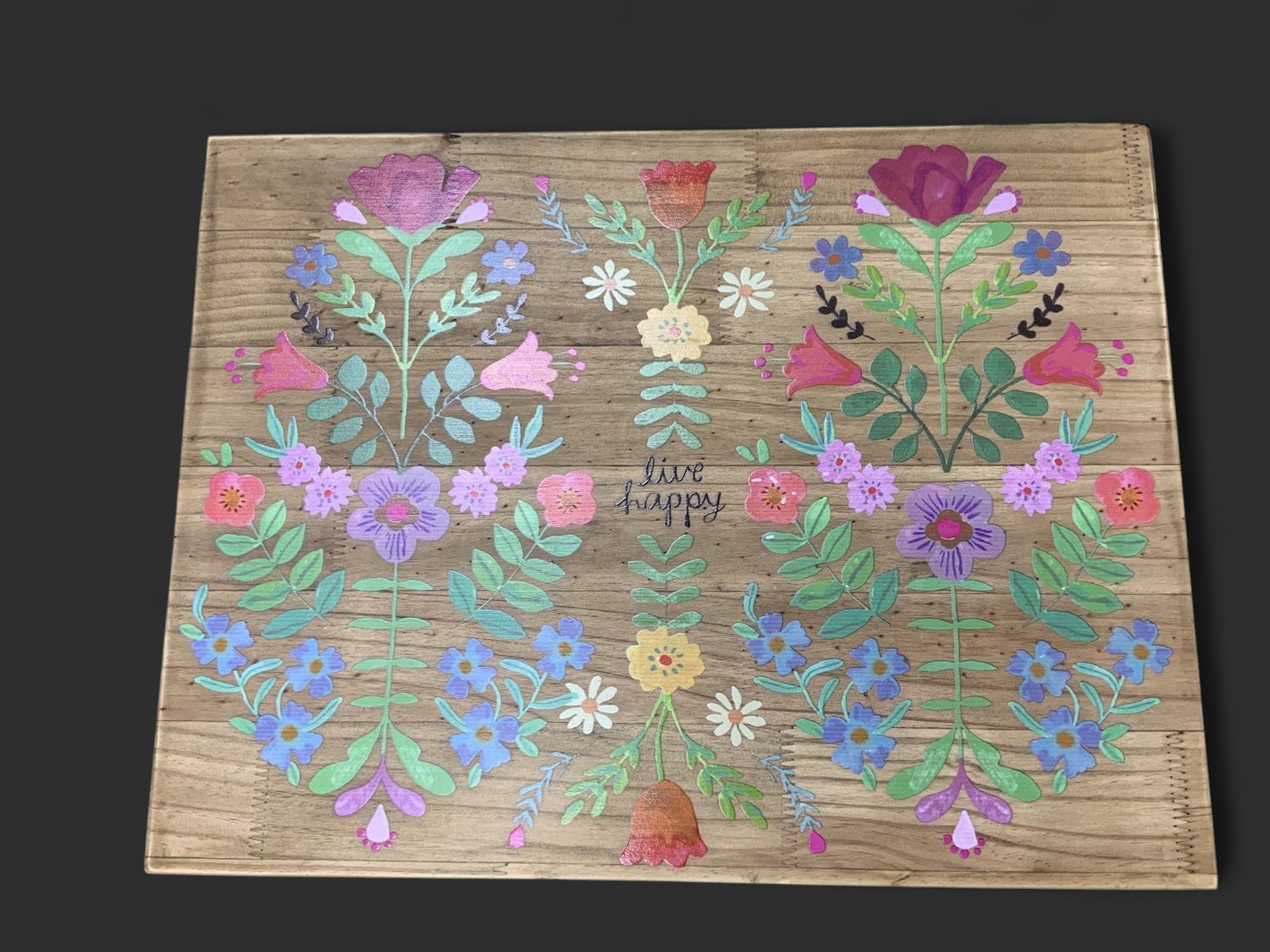 Floral Wood TV Tray