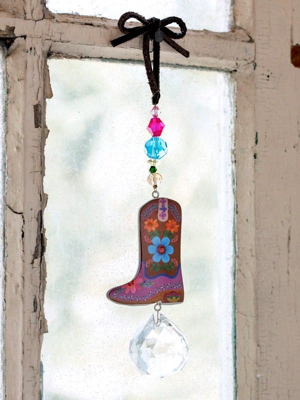Sun Catcher Boot Car Charm