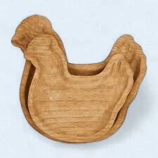 Large Wood Chicken Tray