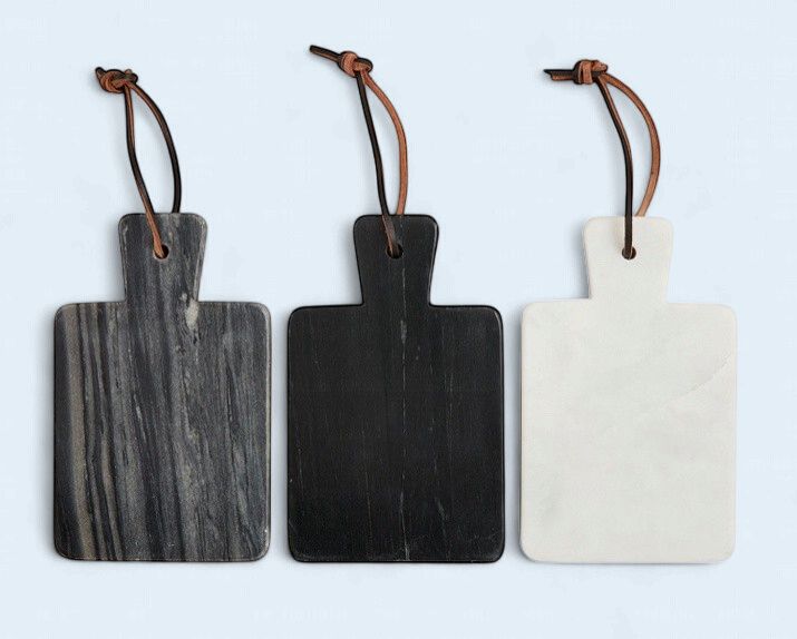 Individual Marble Serving Board - White
