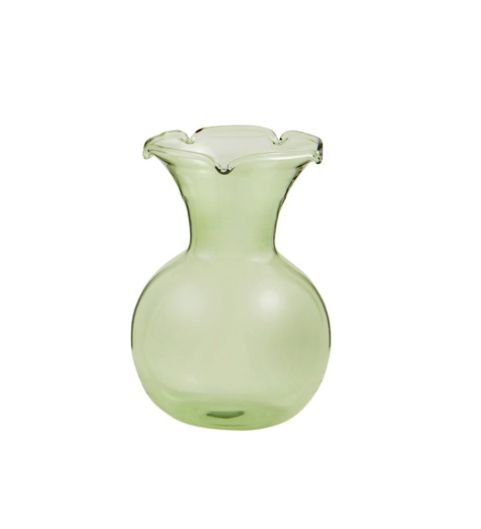 GREEN BOTANICA RUFFLE VASE