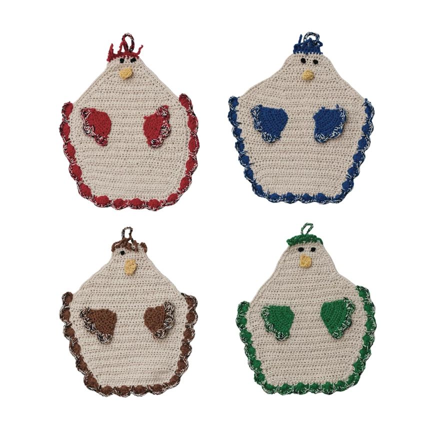 Cotton Crocheted Chicken Potholder