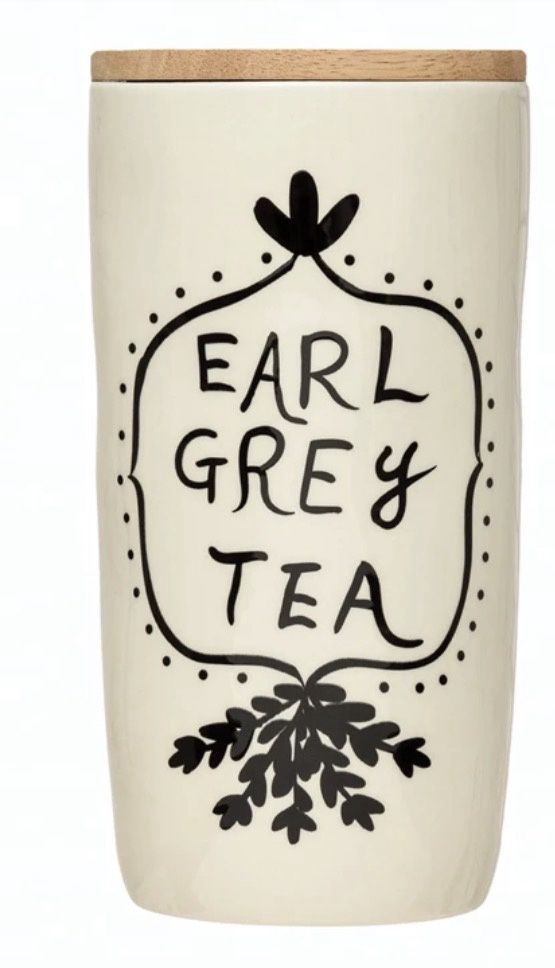 Stoneware Jar with Bamboo Lid "Earl Grey Tea"