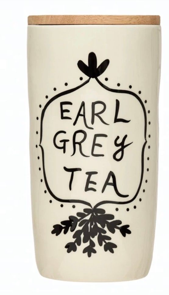 Stoneware Jar with Bamboo Lid "Earl Grey Tea"