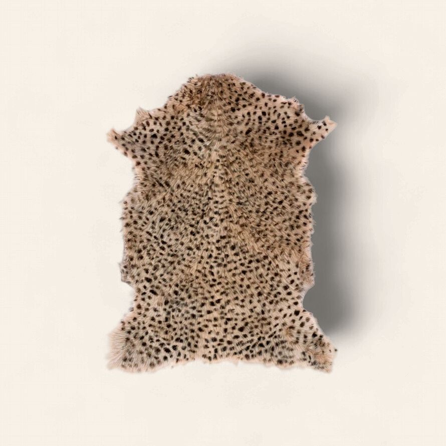 Goat Fur Leopard Print Rug