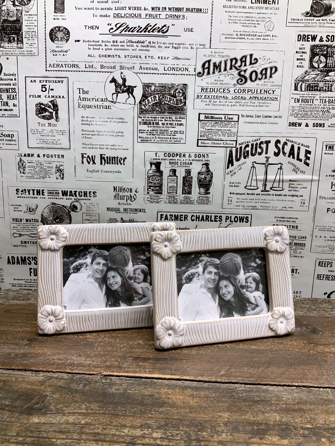 Horizontal Flower Stoneware Mini Frame