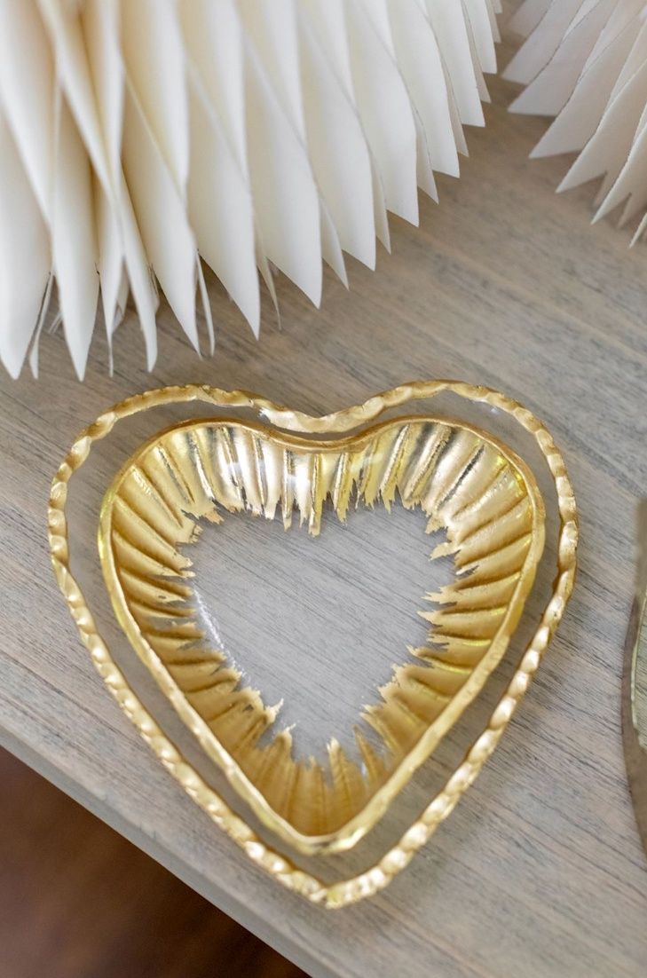 Large Glass Heart Dish