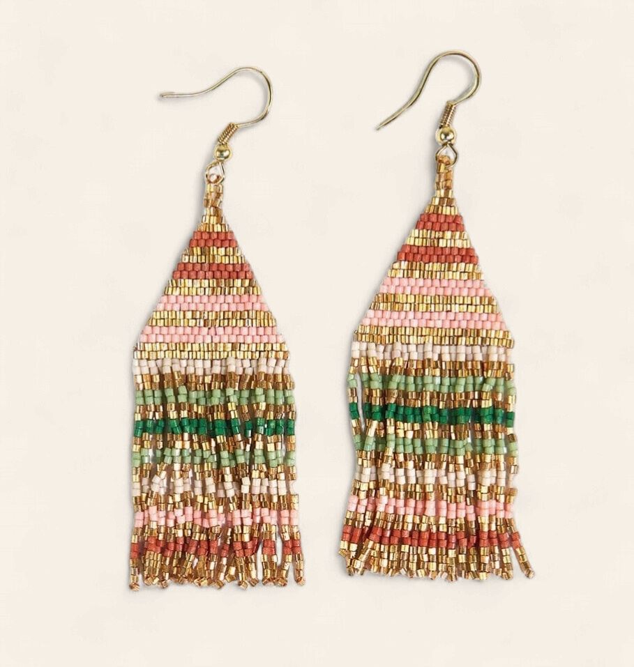 Lexie beaded fringe earrings