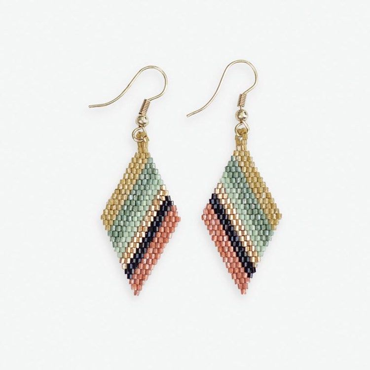 Zelda Angled Stripe Diamond Shaped Earrings
