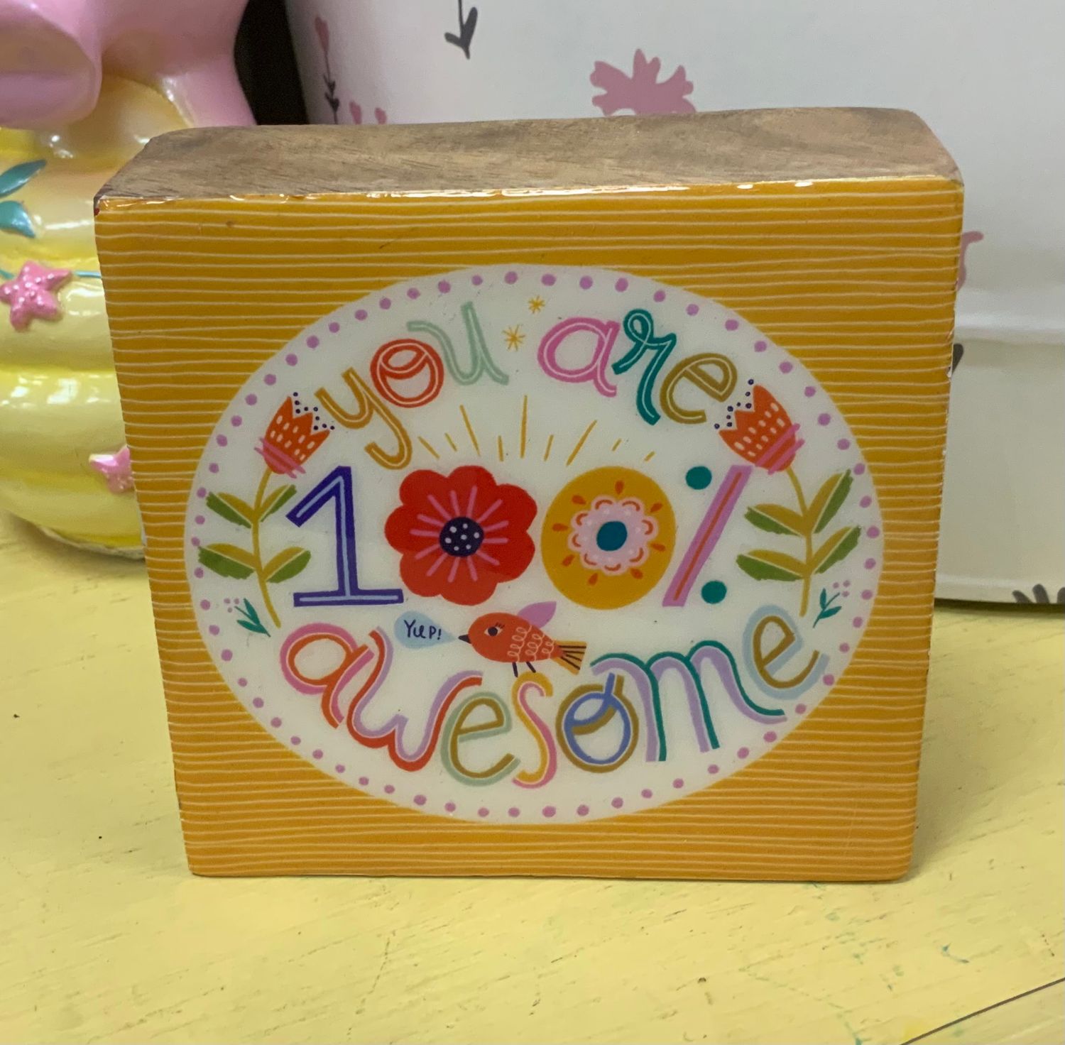 100% Awesome Wood Block