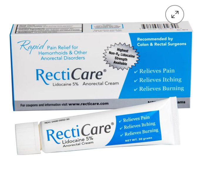 Recticare Anorectal Cream 5% Lidocaine