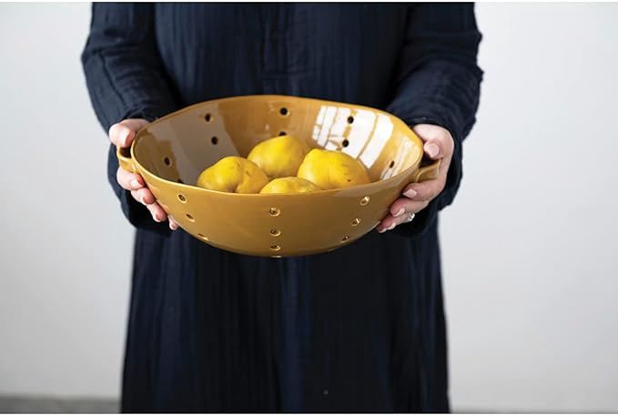 Stoneware Colander W/Handles