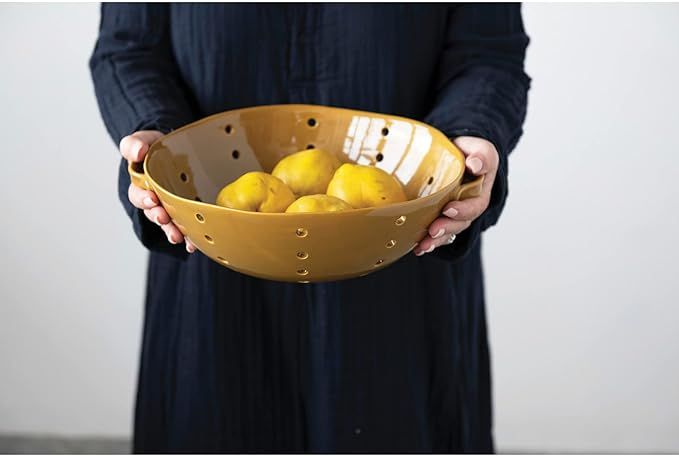 Stoneware Colander W/Handles