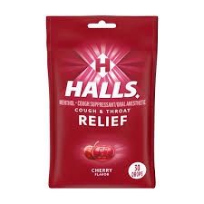 Halls Cough &amp; Throat Relief Cherry - 30 Cough Drops