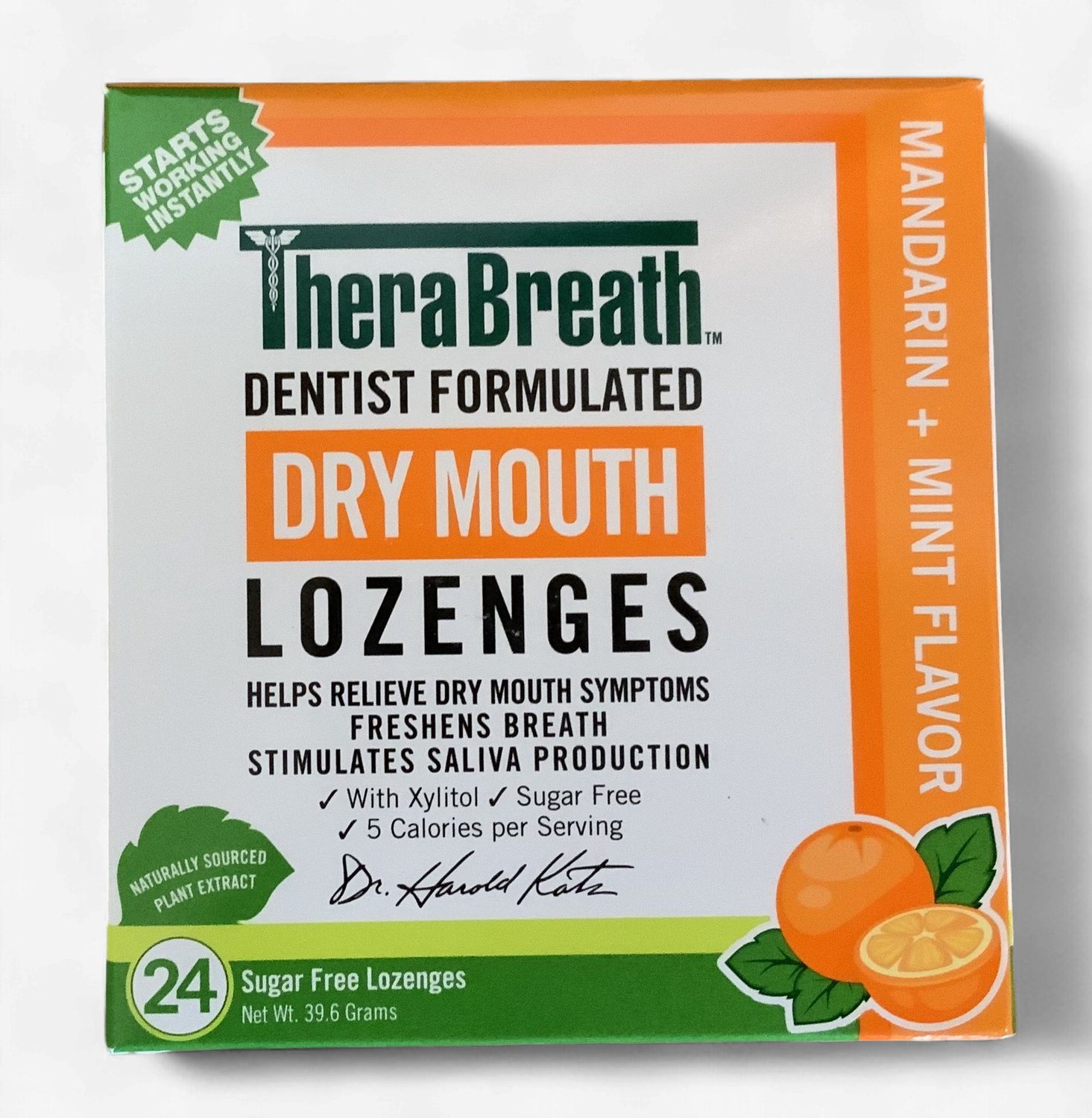 Therabreath Dry Mouth Lozenge Mandarin &amp; Mint