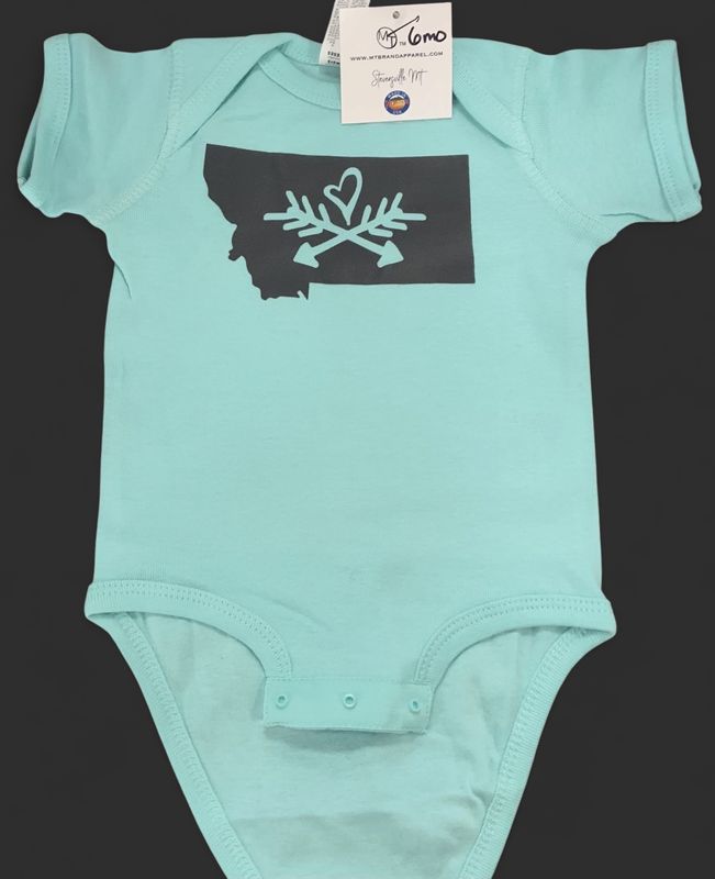 Mint Montana Hearts and Arrows Onesie 6mo