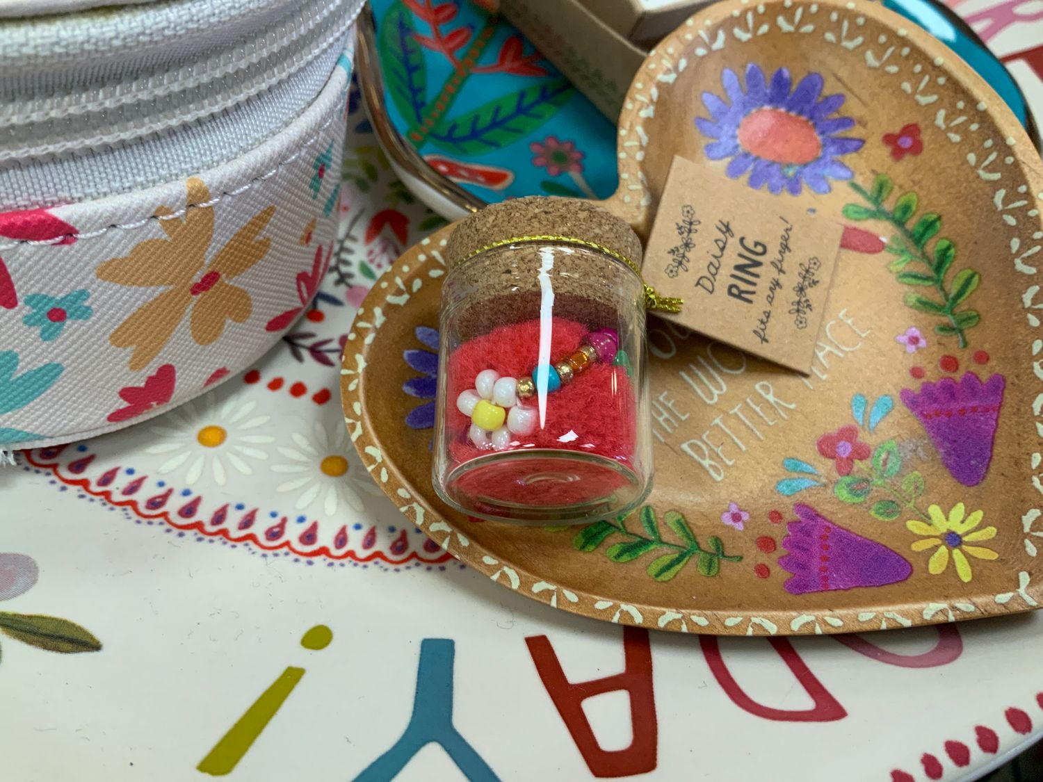 BEADED DAISY RING NL