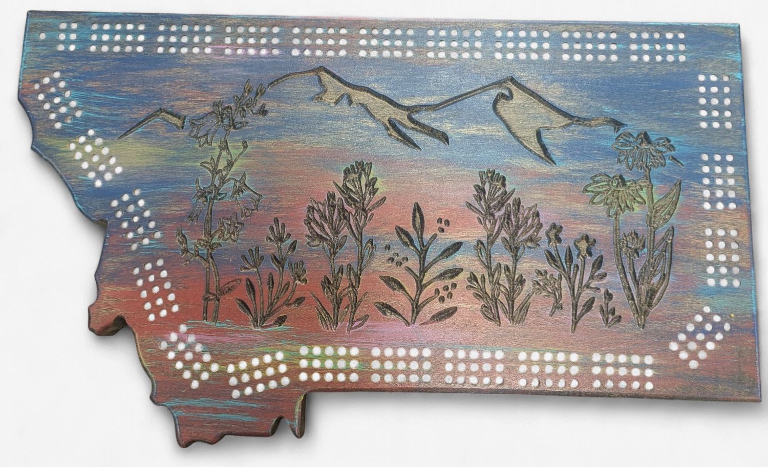 Montana Cribbage Board - Wildflowers