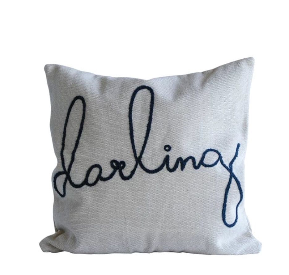 Darling Embroidered Pillow