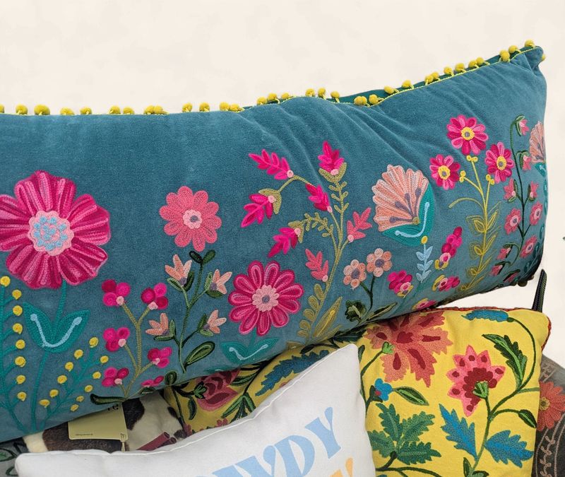 Amazing Embroidered Lumbar Pillow