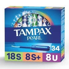 Tampax Pearl Tampons Super/Super Plus/Ultra Unscented 34 count