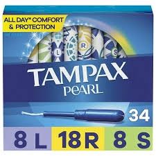 Tampax Pearl Light/Regular/Super Unscented 34 count