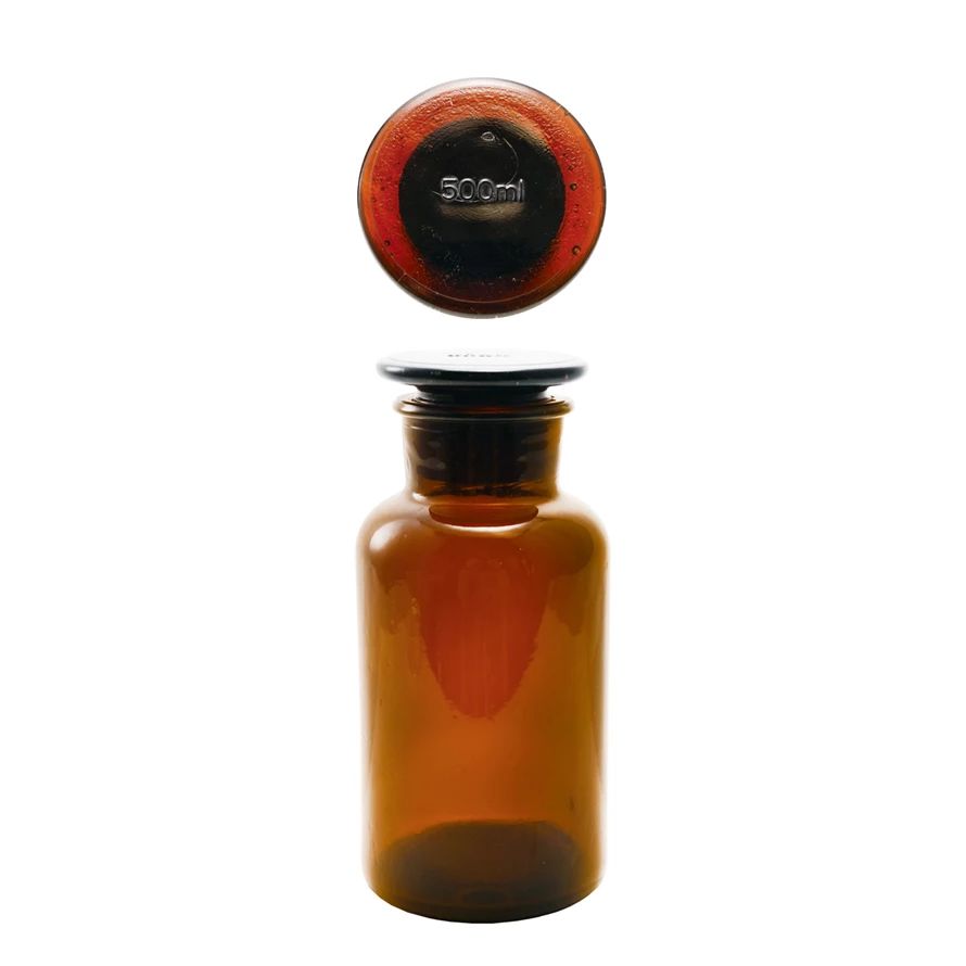 16 oz Glass Bottle w/ Stopper Brown
