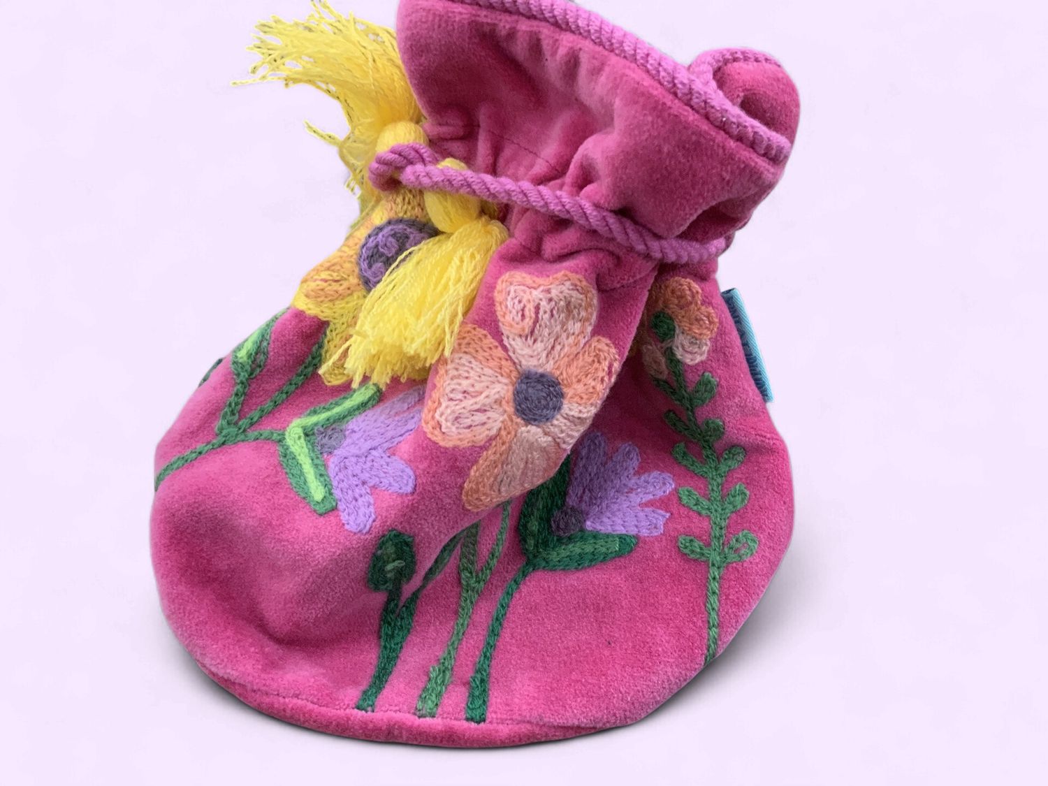 Velvet Pink Drawstring Treasure Pouch