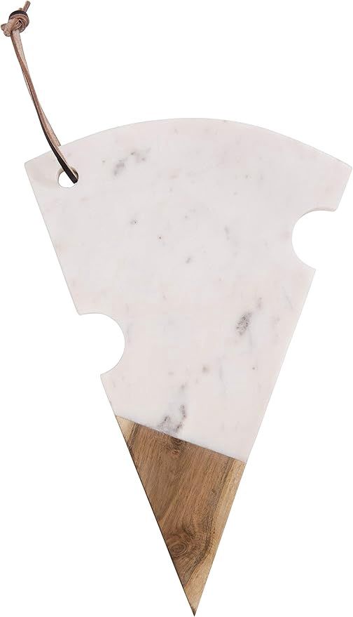 White Marble &amp; Acacia Wood Cheese Board
