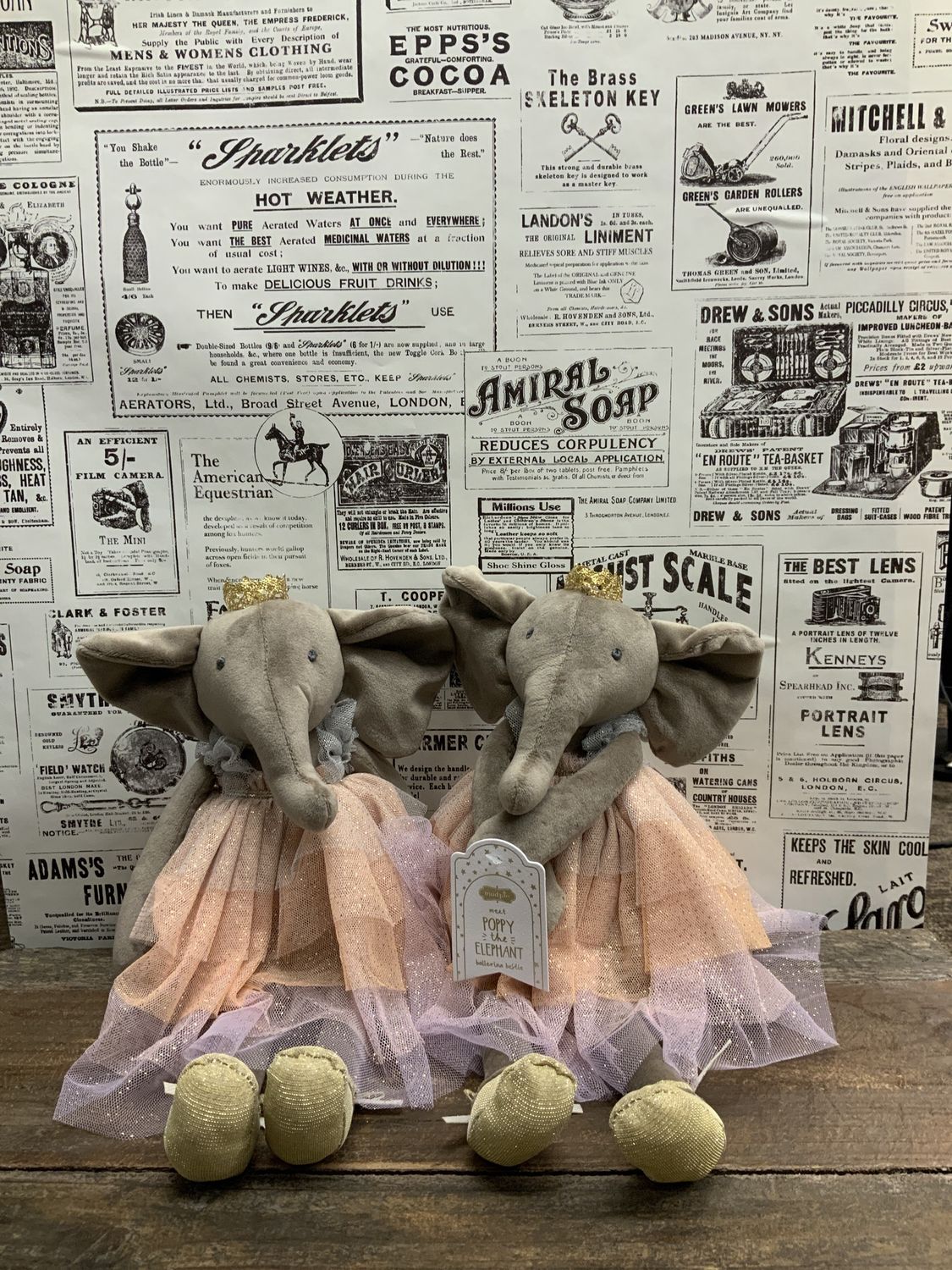 Elephant Velvet Princess Plush Gray