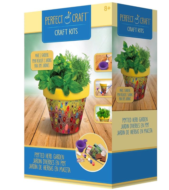 Perfect Craft Award Winning 3.25" Herb Pot Cast &amp; Paint Kit with Perfect Cast Casting Material and Reusable Mold
