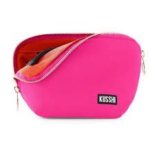 Kusshi Everyday Makeup Bag - Pink with Orange Interior
