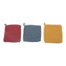 Hand Crocheted Square Cotton Potholder
