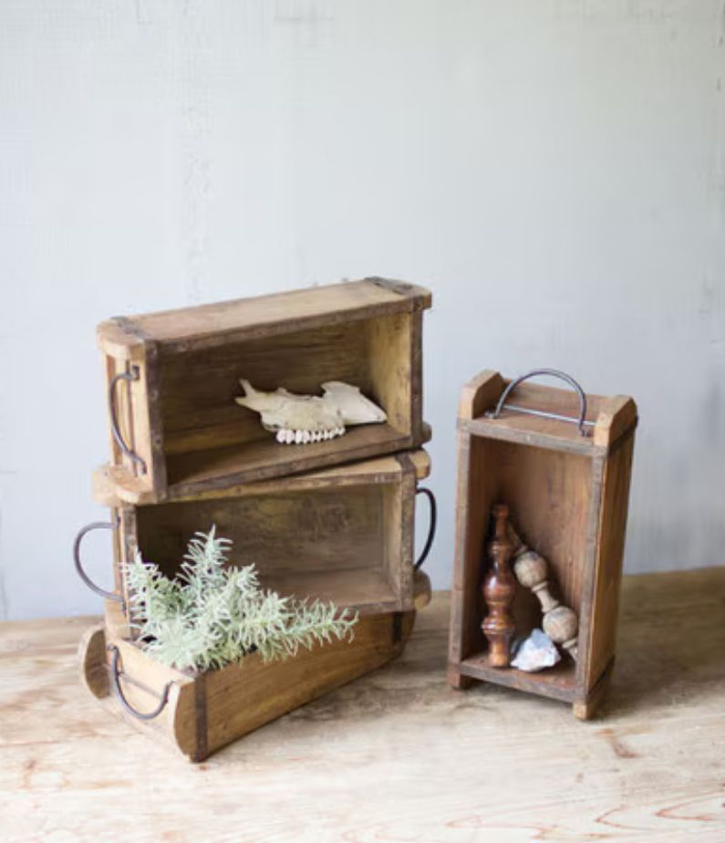 Wooden Brick Mold With Iron Handles