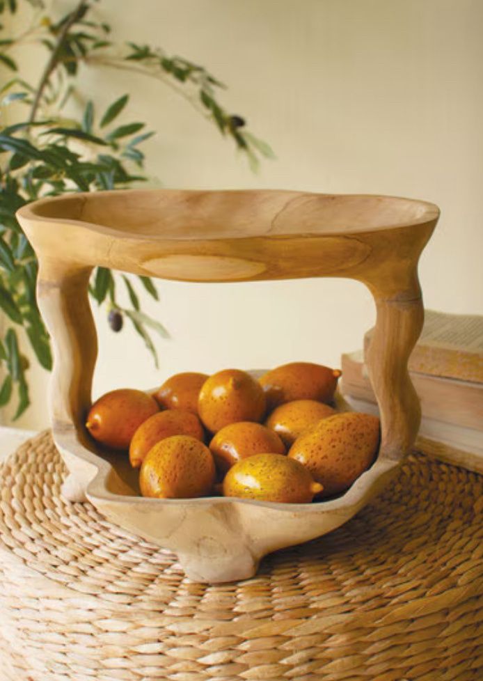 Two Tiered Teak Serving Platter