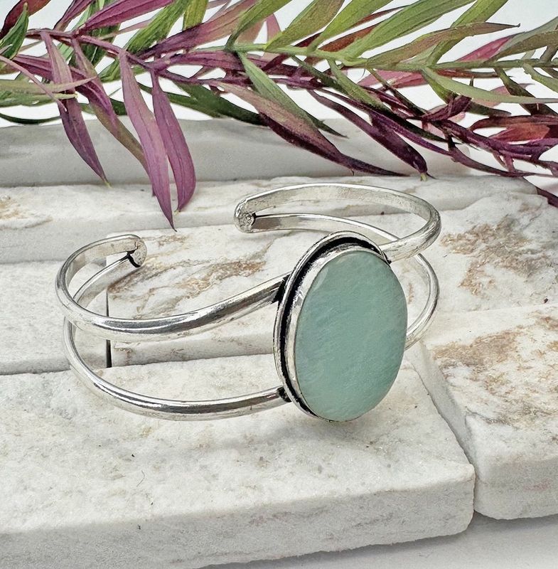 Cuff Stone Bracelet Amazonite
