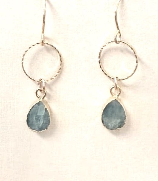 Gemology Circle Drop (  Assorted Stones)