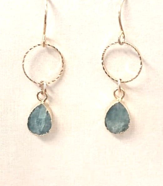 Gemology Circle Drop (  Assorted Stones)