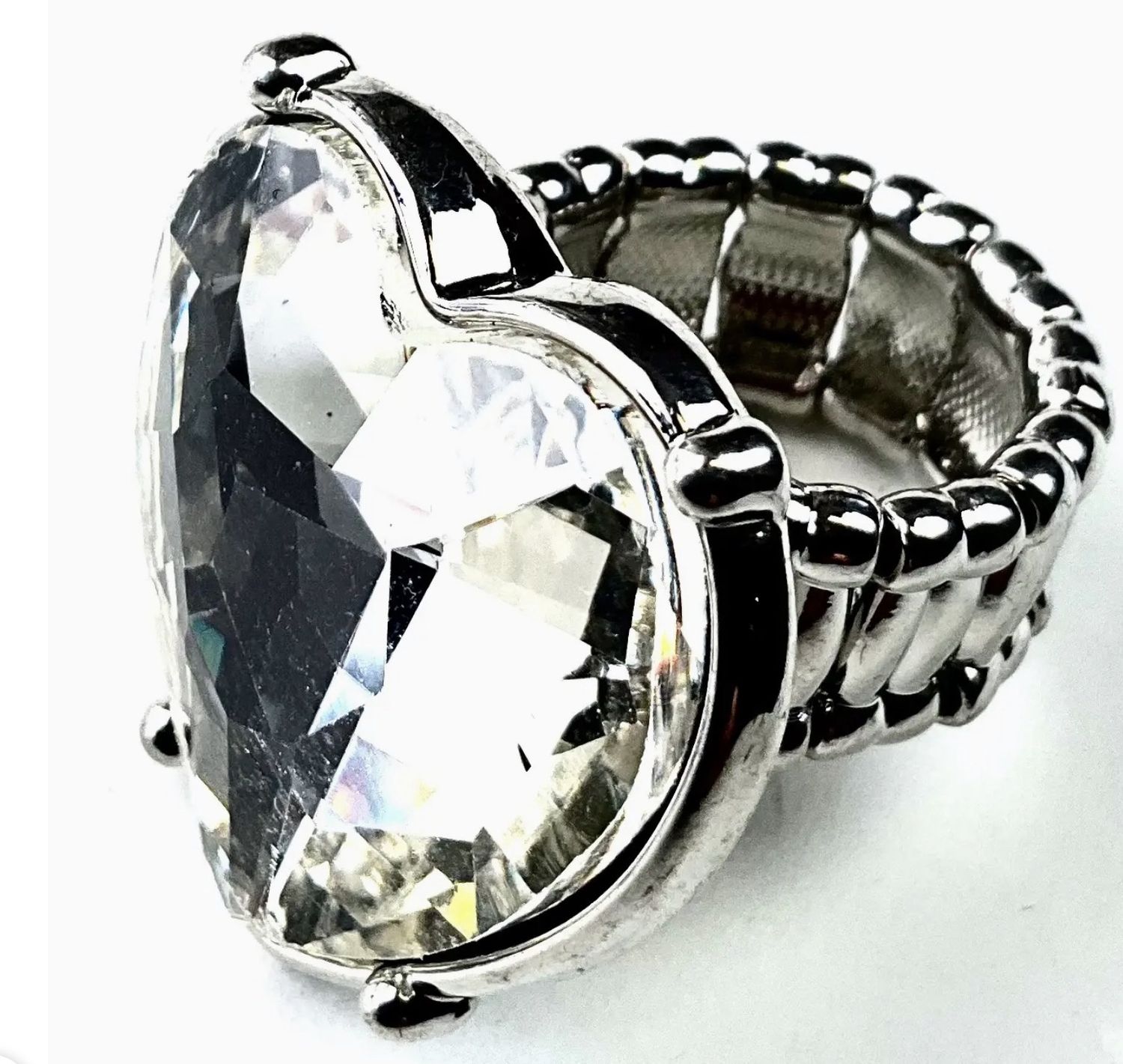 Heart Crystal Stretch Ring