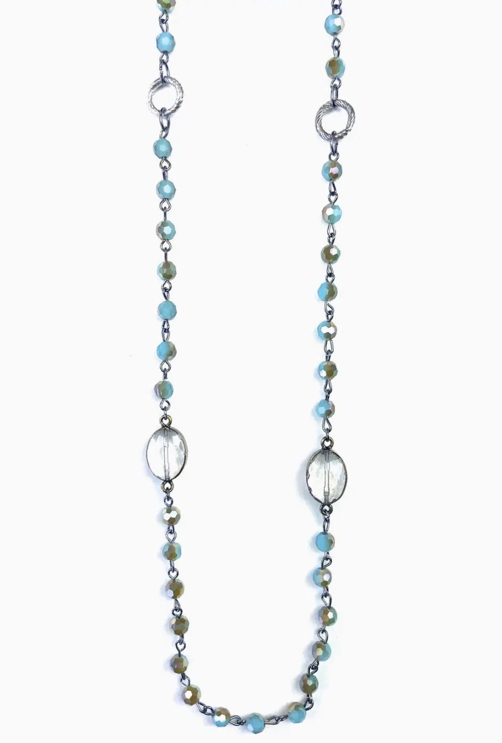 Long Thin Rosaried Turquoise beaded Neck