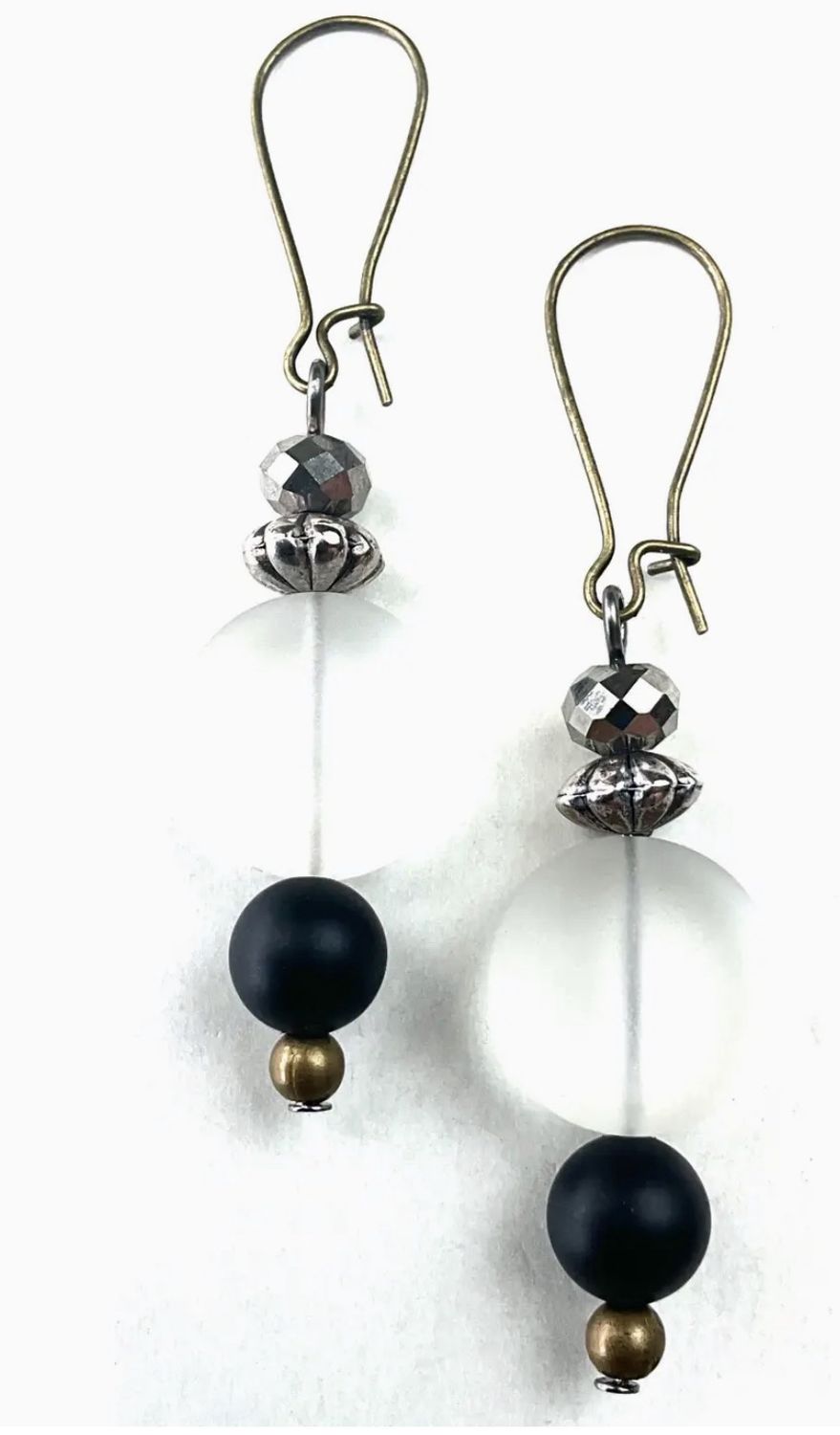 Earrings on Kidney Wire with Frosted Drop