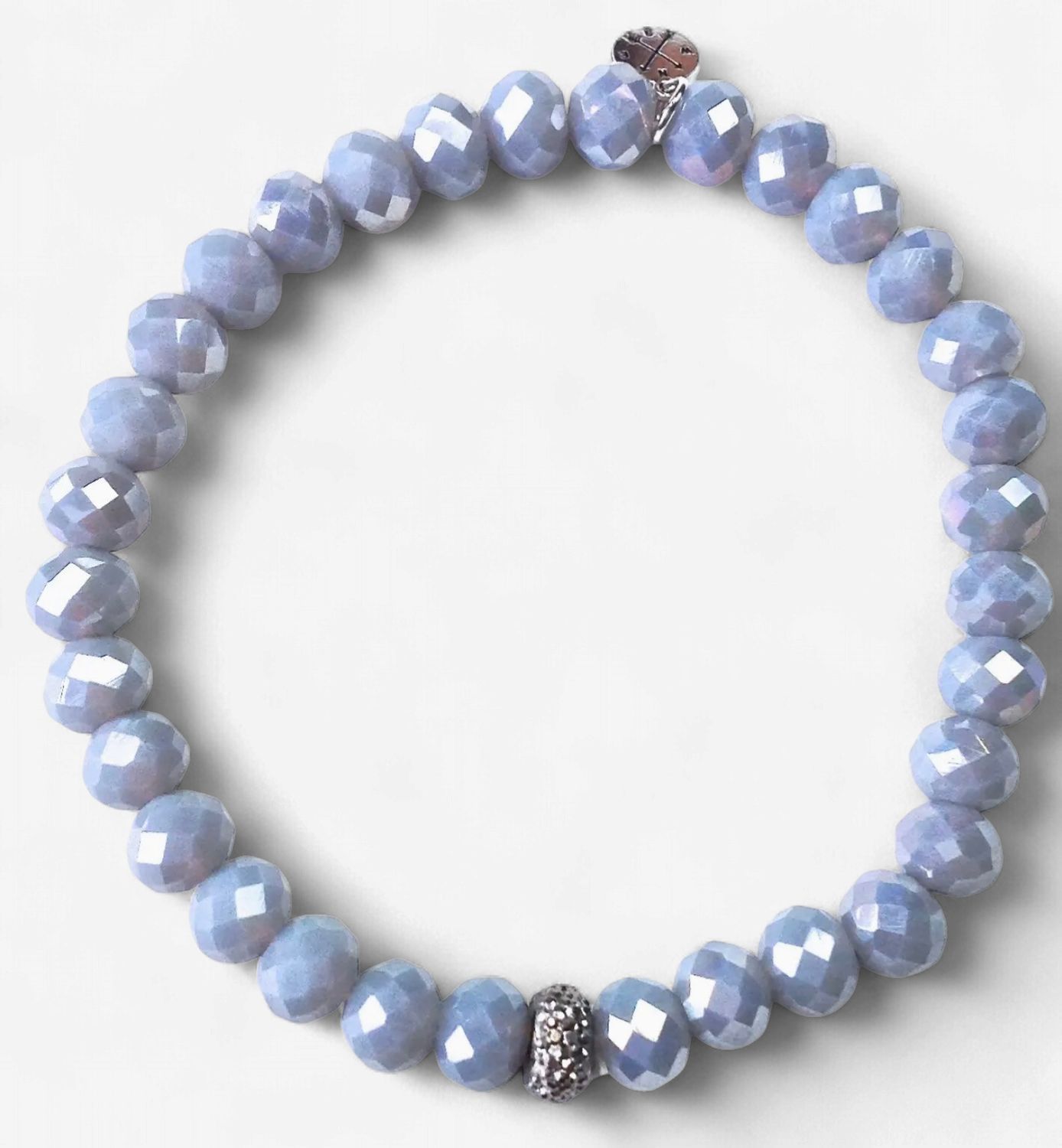 Faceted Glass Stretch Gray 8 mm