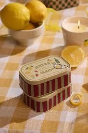 Bistro Printed Tin Soy Candle - Meyer Lemon