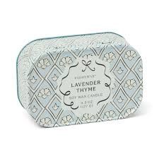 Cherie` Printed Tin Soy Candle - Lavender &amp; Thyme