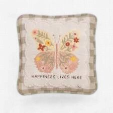 Happiness Lives Here Embellished Pillow