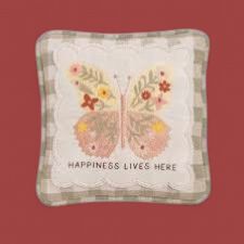 Happiness Lives Here Embellished Pillow