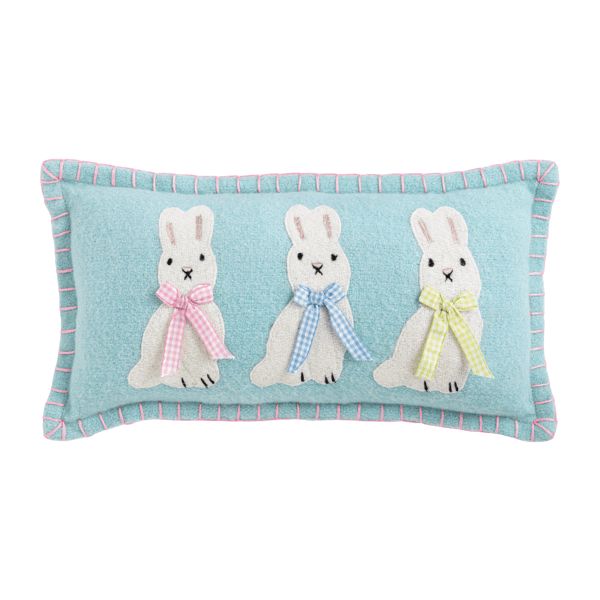 Blue Bunny Felted Mini Pillow