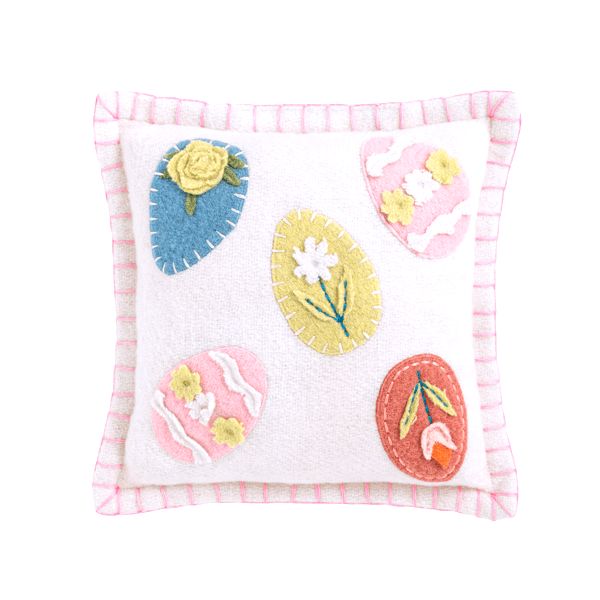 Easter Eggs Felted Mini Pillow