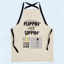Flippin' &amp; Sippin' Apron With Bottle Opener/Keychain/Flashlight