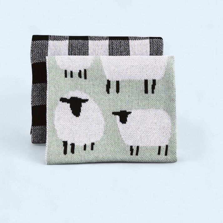 Sheep Farm Knit Towel Set - 2 Towels